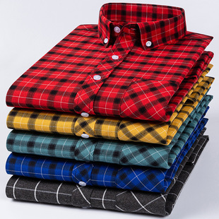 Pure Casual Single Wear rendy Shirt tton Young Plaid Men