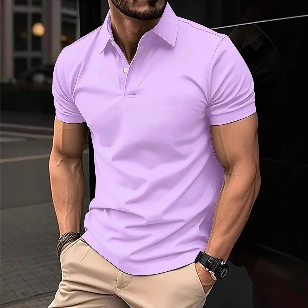 Shirt  Digital Printing Solid lor Casual Men's Button Lapel