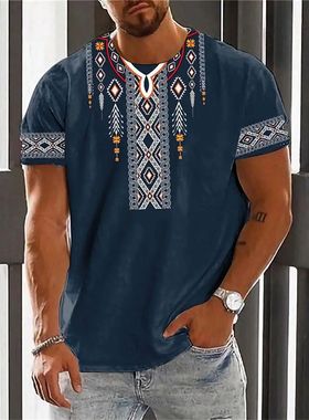 Vintage Ethn  en's  Shirt Dashiki raditional Wear hing Short