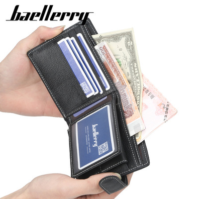 Manufacturer's Spot Cowhide Men's Wallet Short Retro Buckle