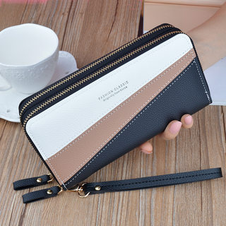 Double Zipper Wallet Women's Long Clutch Bag Large Capacity