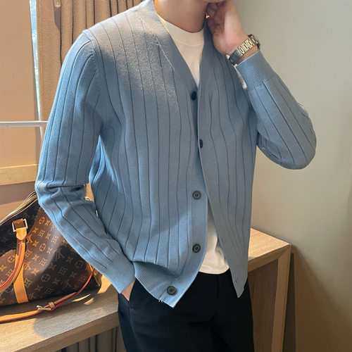 2025 Sweater Men's rendy Solid lor Youth Thin Business Casua