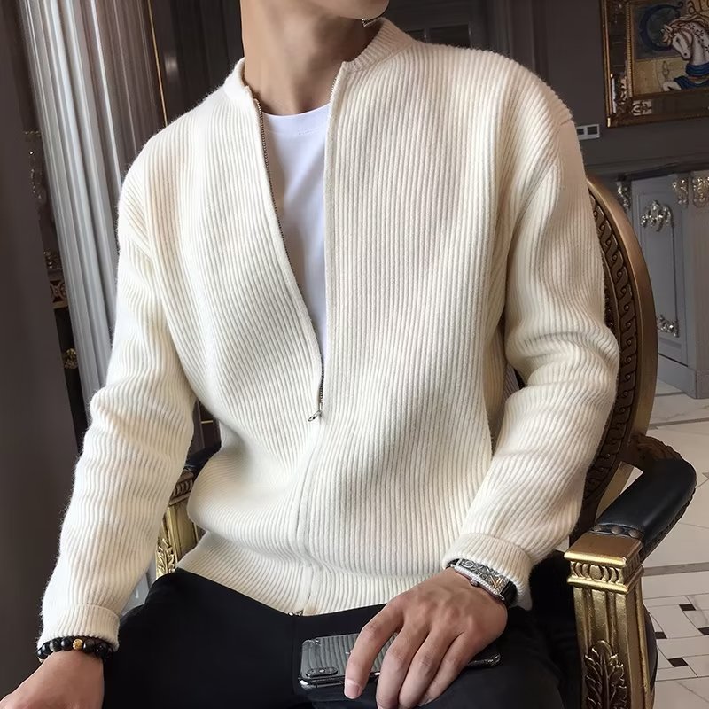 2025 Jacket Men's Solid lor Knitted Cardigan Men's Casual Al图片