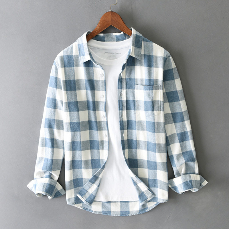 Loose Plaid Lapel Men's Casual All-match Simple Cardigan tto