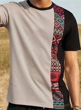 en's ew Vintage Striped -shirts Summer Short Sleee ee Shirts