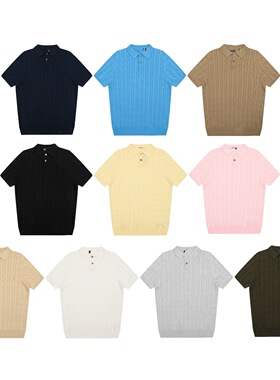 Sweep de-ss25 Men's Shirt Solid lor  Embroidery Knitted Twis