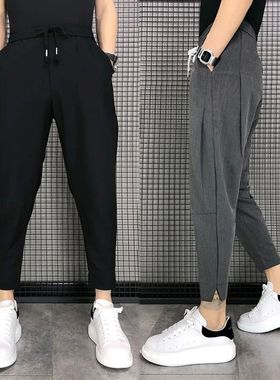 en arem ants Solid Casual orean Slim Wild Vintage Loose Fash