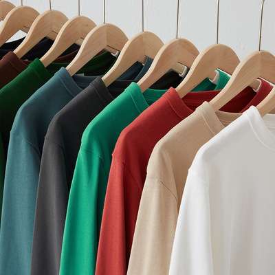 Three Needles 300g Ami Ki mbed tton T-shirt Men's Round Neck