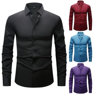 Four-sided Elastic Men's Formal Wear Business Casual Solid l