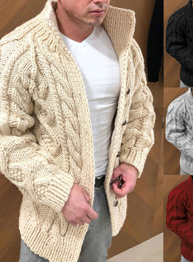 2025 Men's Station Cardigan Reloading llar Strung Jacquard C