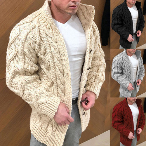 2025 Men's Station Cardigan Reloading llar Strung Jacquard C