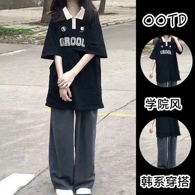 女童夏季短袖套装新款洋气时髦潮