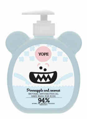 进口YOPE菠萝椰子儿童抗菌洗手液400ML抗菌成分中和传染性微生物