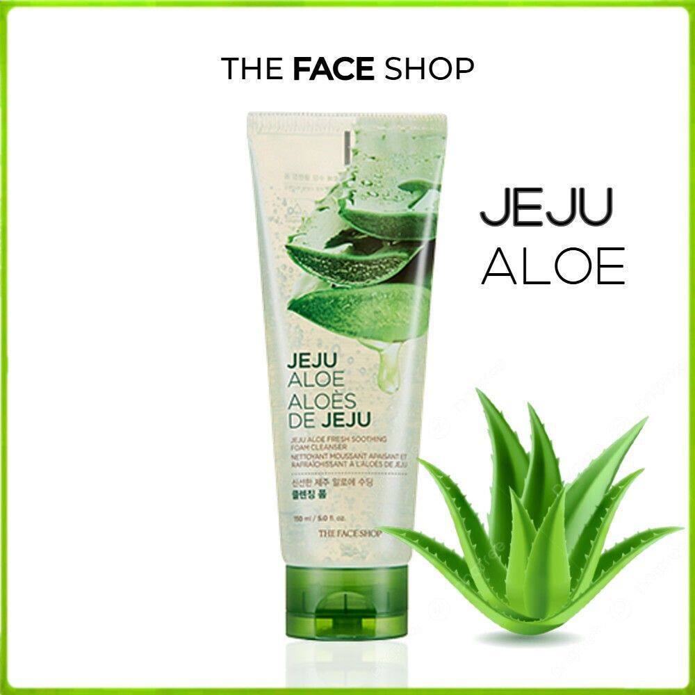 THE FACE SHOP香港进口济州芦荟清新舒缓洁面泡沫洁面乳150毫升版