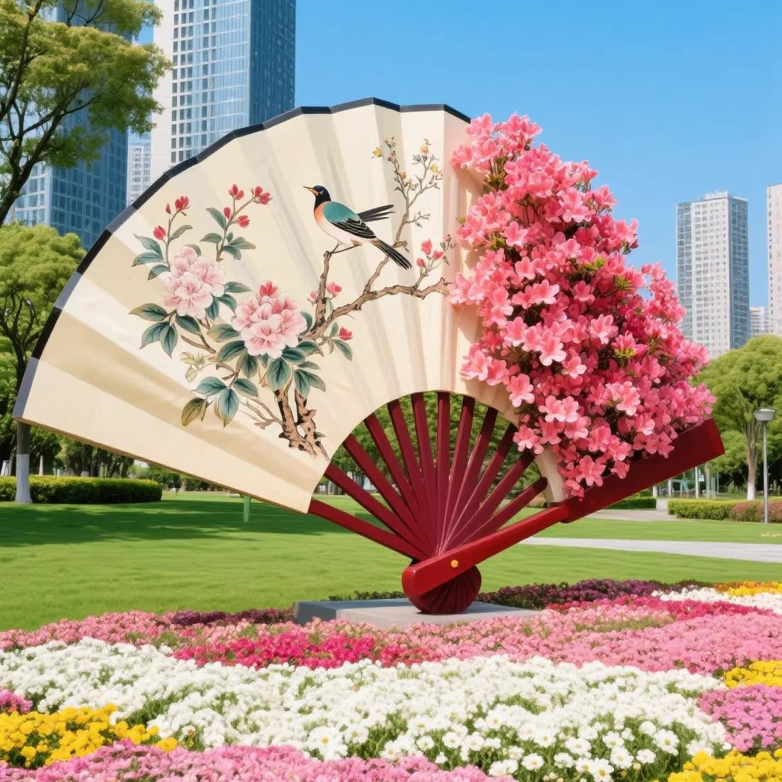 夏季超巨大蒲扇子商场景区户外古镇街区打卡墙场景布置装饰道具,商业/办公家具,商业美陈,淘宝优惠券,粉丝福利购,淘宝优惠卷