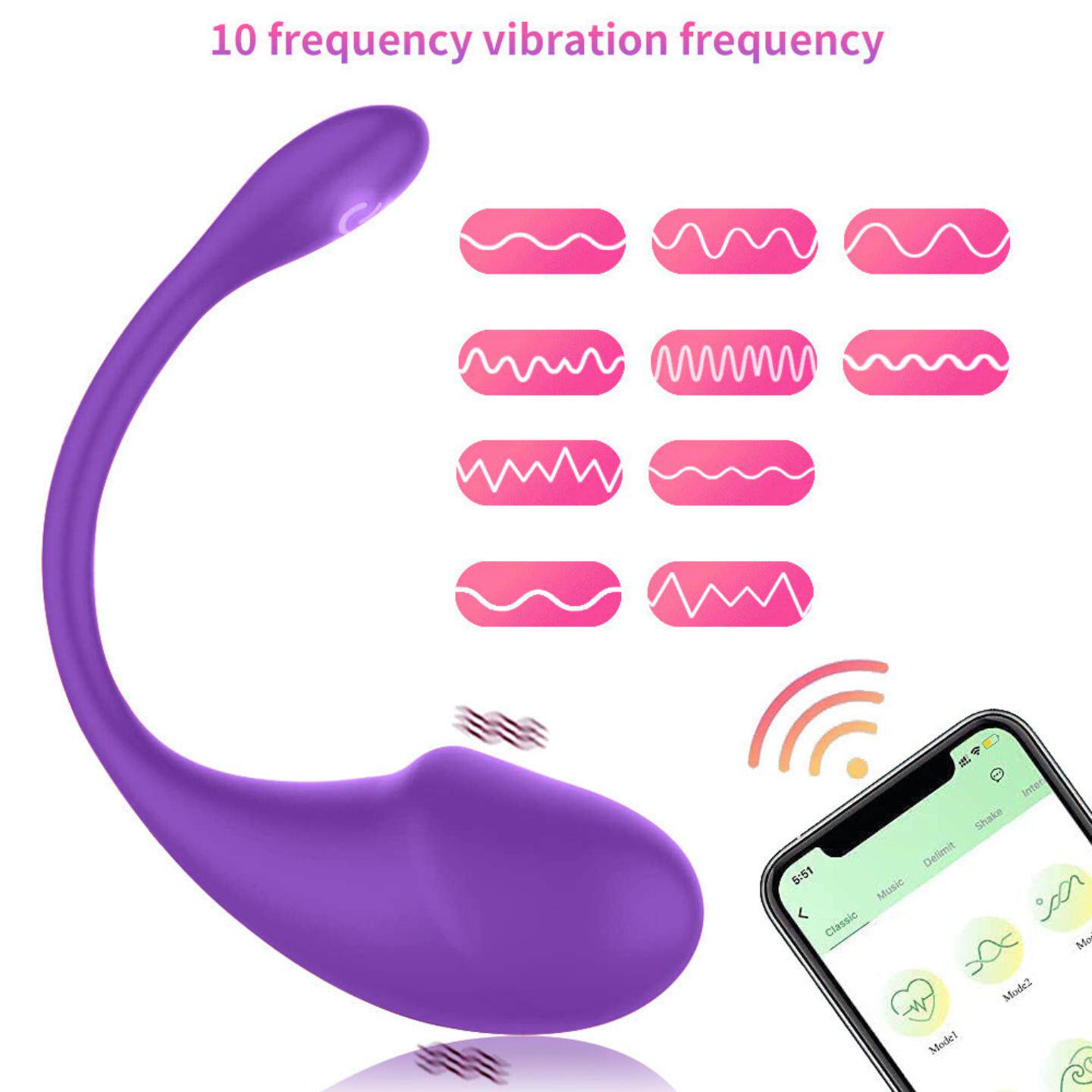 CWaterproof APP Controlled Strong Shock Jumping Egg Bending