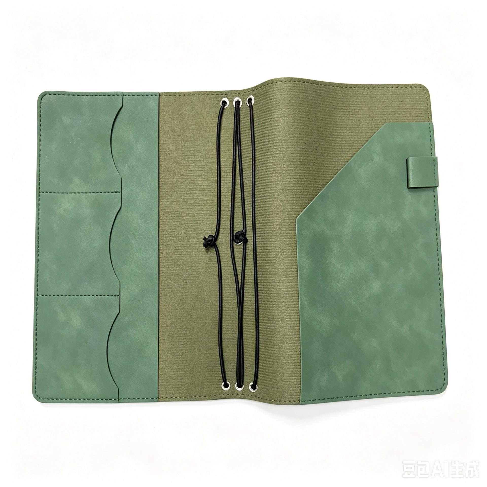 实拍可拆卸A5记事本皮套卡位带笔插活页手账本套2折笔记本外壳书图片