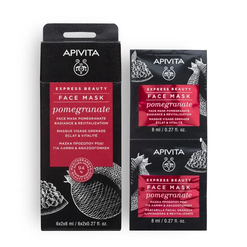 APIVITA 红石榴亮白活肤面膜12x8毫升滋润和均匀肤色展现明亮光采