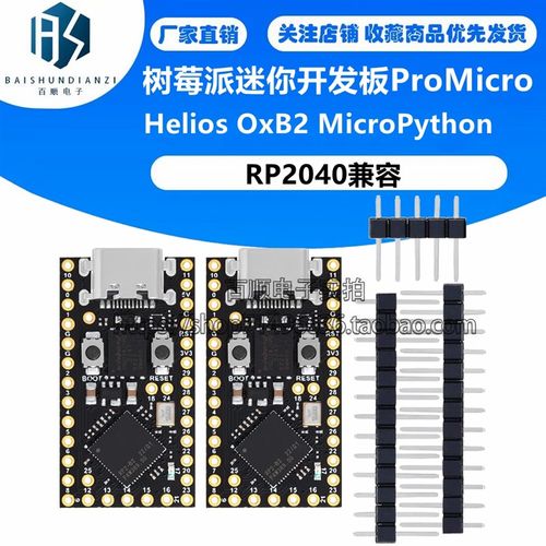 树莓派迷你开发板Pro Micro RP2040兼容Helios OxB2 MicroPython