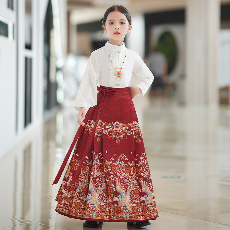 女童马面裙套装2026新款儿童中国风古装改良唐装日常古风汉服女孩