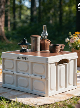 日本进口AVPE户外露营收纳箱折叠箱野营储物箱汽车车载后备箱箱子