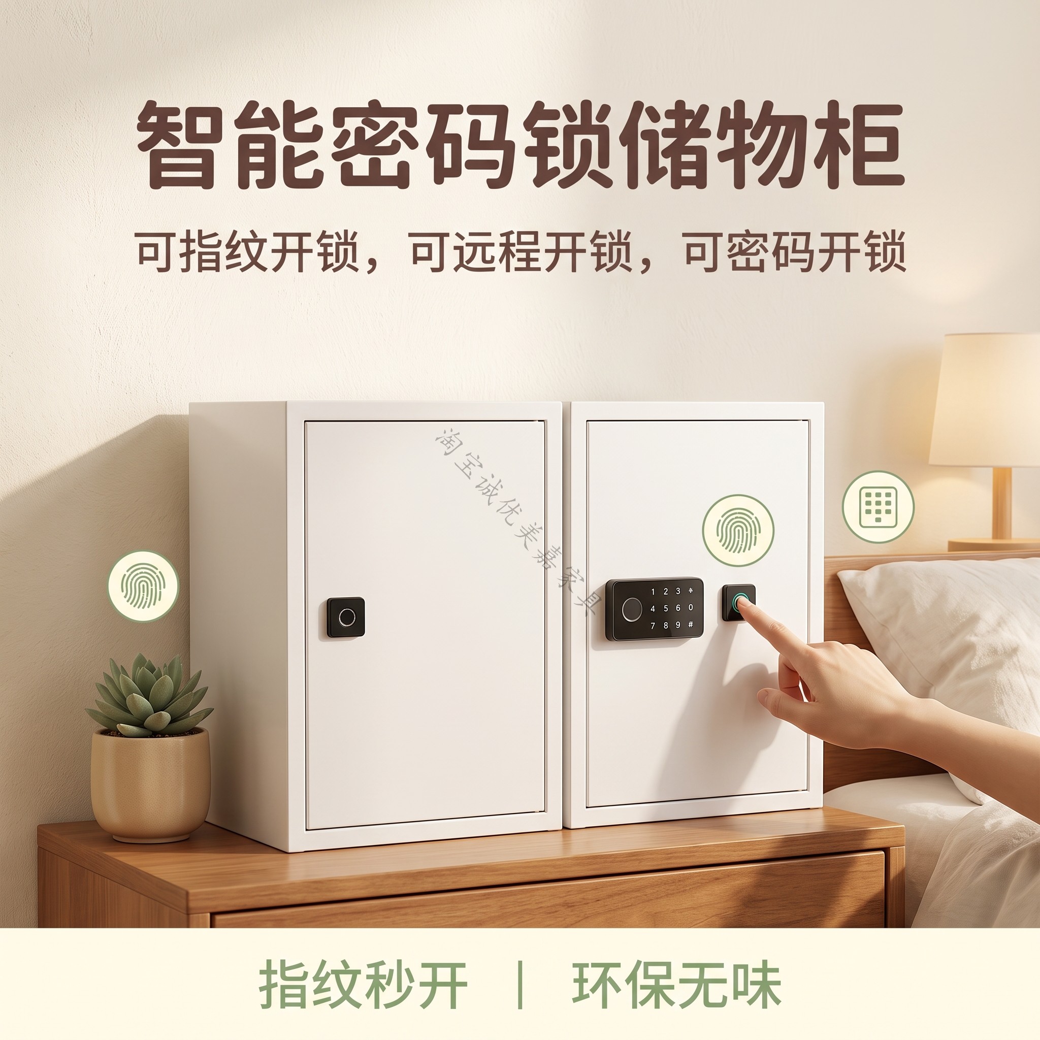 远程指纹密码锁保险柜手机存放柜
