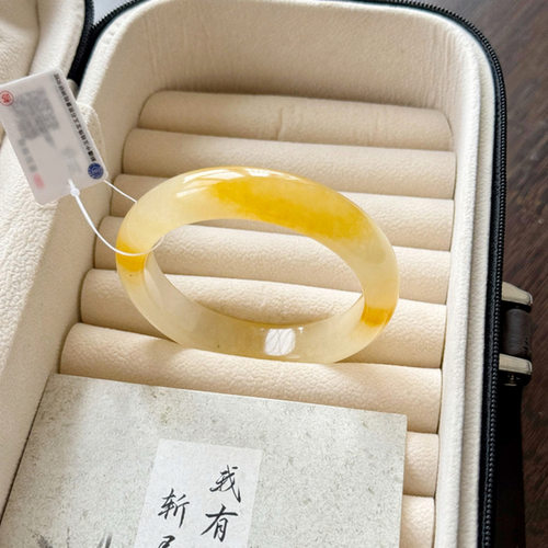 纯天然黄龙玉手镯香槟金镯子小众