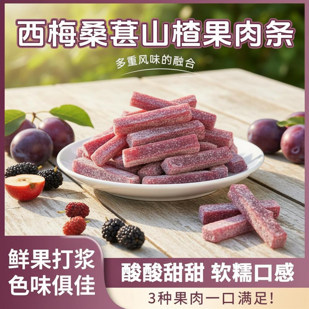 西梅桑葚山楂条果肉条酸甜可口蜜饯果脯休闲解馋办公室零食小吃