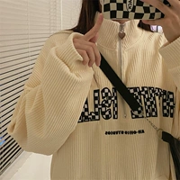 Ретро демисезонная вельветовая толстовка с молнией, 2022, в американском стиле, на молнии