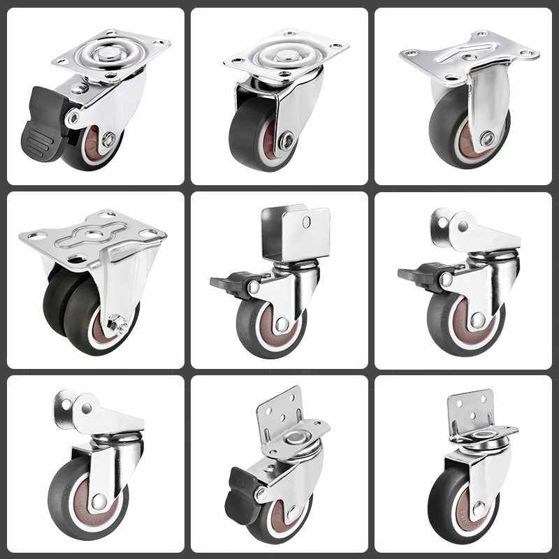 万向轮小滑轮静音轮橡胶轮u型夹板转向轮滚轮婴儿床轱辘配件轮子