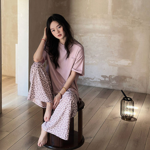 英国RMXJ 睡衣女春夏纯棉短袖长裤薄休闲可外穿高级感家居服套装