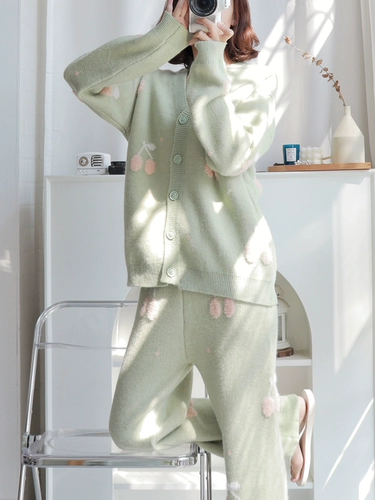 Мидиа не может сражаться ~ а.д. Хепберн сладкий и милый вишневый кардиган коралловый бархат толстый бархат