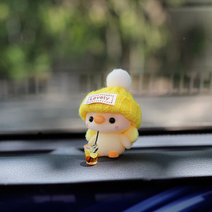 汽车植绒小黄鸭企鹅天使款车载摆件车上车内饰可爱饰品装饰品创意