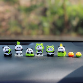 可爱熊猫汽车摆件车载装 饰品车内饰品卡通车上屏幕中控台公仔创意