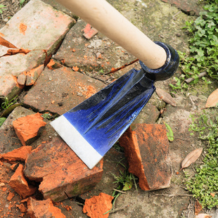 农用锄头挖土开荒户外加厚锰钢家用全钢除草种菜两用农具开山挖笋