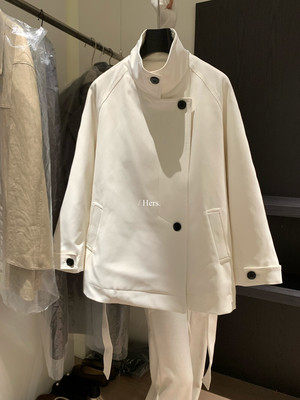 立领风衣女加厚保暖羽绒服设计感短款小个子气质休闲宽松外套