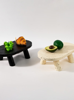 现代简约高脚蛋糕甜品盘摆件客厅茶几酒店民宿高颜值桌面收纳盘