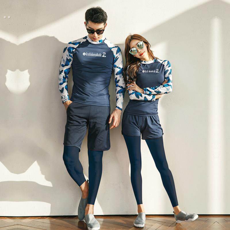 潜水服女水母衣浮潜服分体防晒冲浪服情侣长袖长裤速干沙滩游泳衣