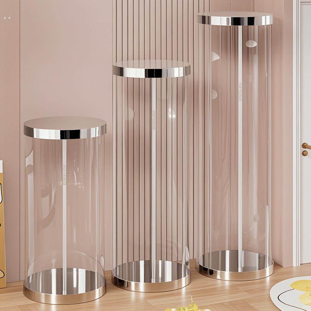 亚克力收纳桶美容院化妆品空瓶收纳圆筒大容量整理桶透明展示桶,收纳整理,桌面收纳盒,淘宝优惠券,粉丝福利购,淘宝优惠卷