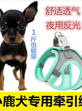 小鹿犬专用1斤牵引绳吉娃娃透气结实背心式狗绳小型犬狗狗用品幼