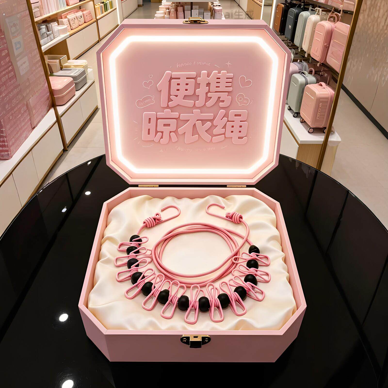 室内晾衣神器!旅行便捷晾衣绳旅游出差酒店挂衣绳小巧折叠衣架子