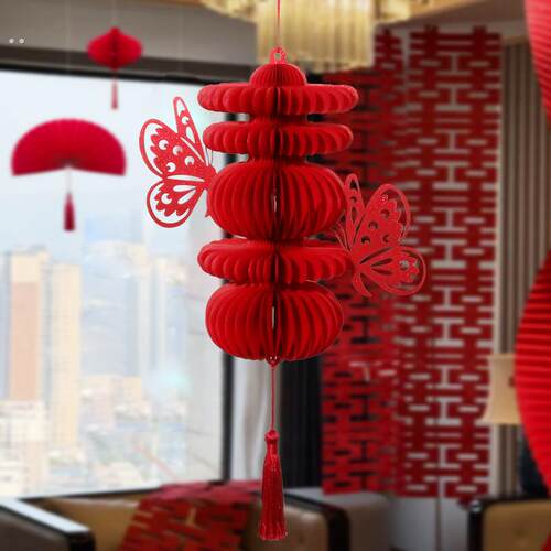 结婚灯笼喜字挂件女方婚房布置婚礼新房卧室客厅装饰备婚用品大全