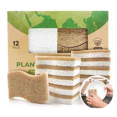 木浆棉 源头厂家椰棕百洁布复合木浆棉方形 洗碗棉厨房木浆海绵擦