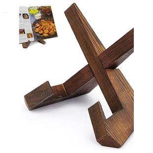 实木盘子支架赏盘展示架支架装饰相框架菜谱CD唱片碟子架茶饼架子