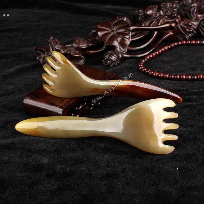 正宗牛角通经络刷抓头疗肩颈背手脚全身按摩抓挠痒痒挠加厚五抓耙