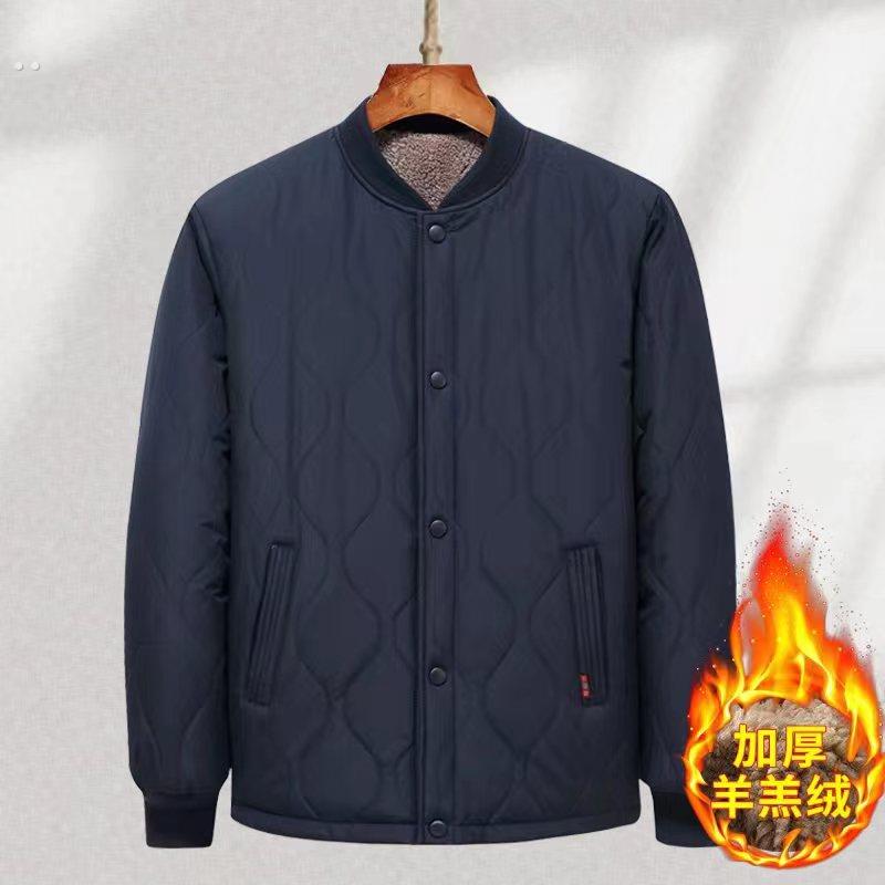 中老年人冬装羊羔绒外套内胆宽松爷爷棉衣棉袄内穿加厚爸爸棉服男