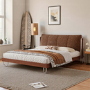 中古风实木床布艺1米8卧室政府补贴双人床1.5米 法式 座家 2026新款