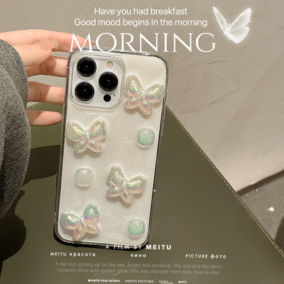 小众新款珠光立体蝴蝶ooppo滴胶