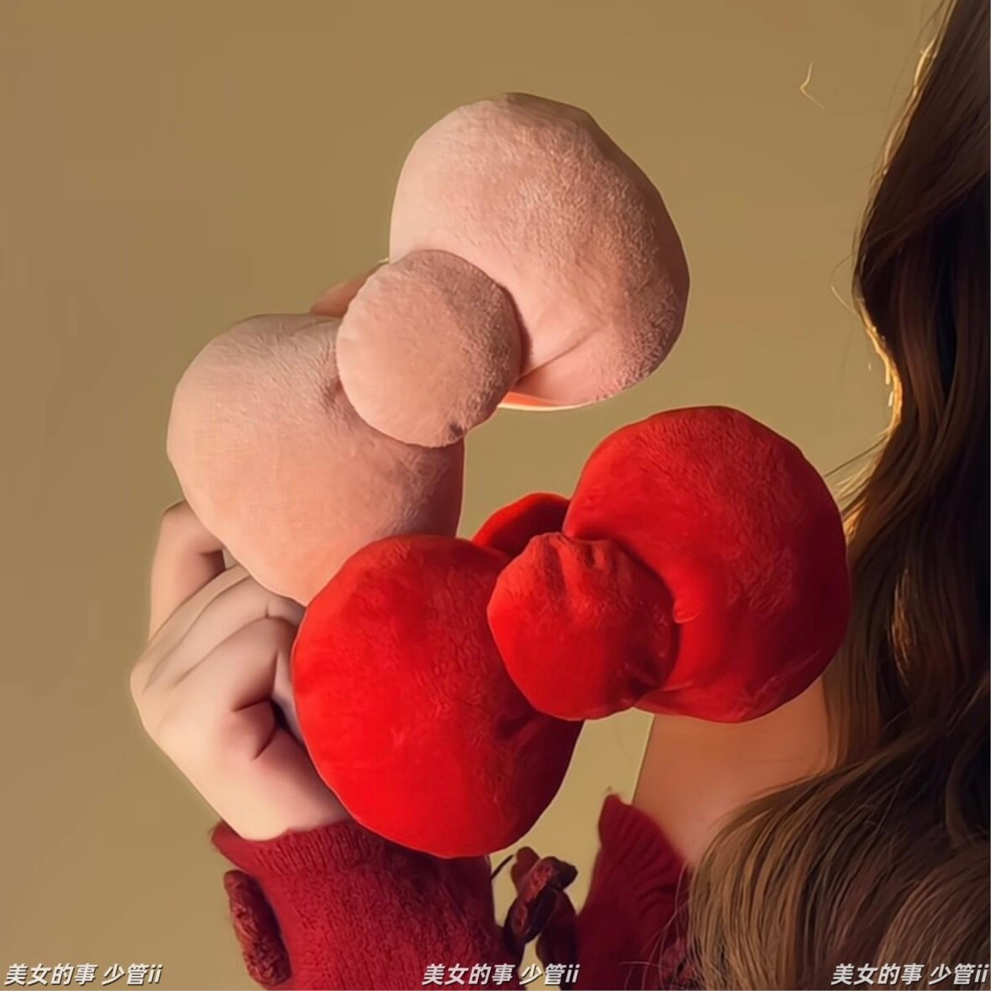 巨可爱!加大毛绒KT蝴蝶结香蕉夹!红色少女发饰头饰充棉扭扭夹
