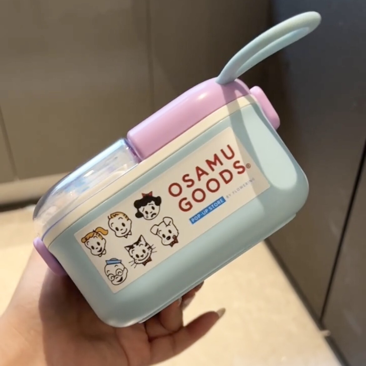 可爱带餐具便当盒手提饭盒上班族学生专用双层分格微波炉加热带盖